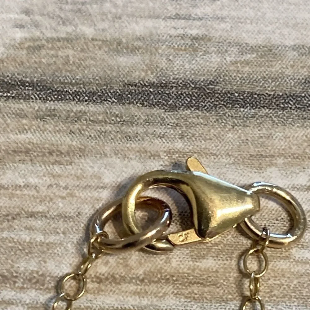 14k GF Hammered Disc Necklace 18" Chain Charm‎ Artisan Mountains Stamped Minimal - Picture 6 of 8